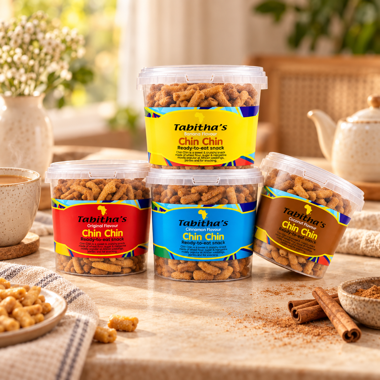 Tabitha's Chin Chin Family Sharing Bundle - 4 X 400g Tubs