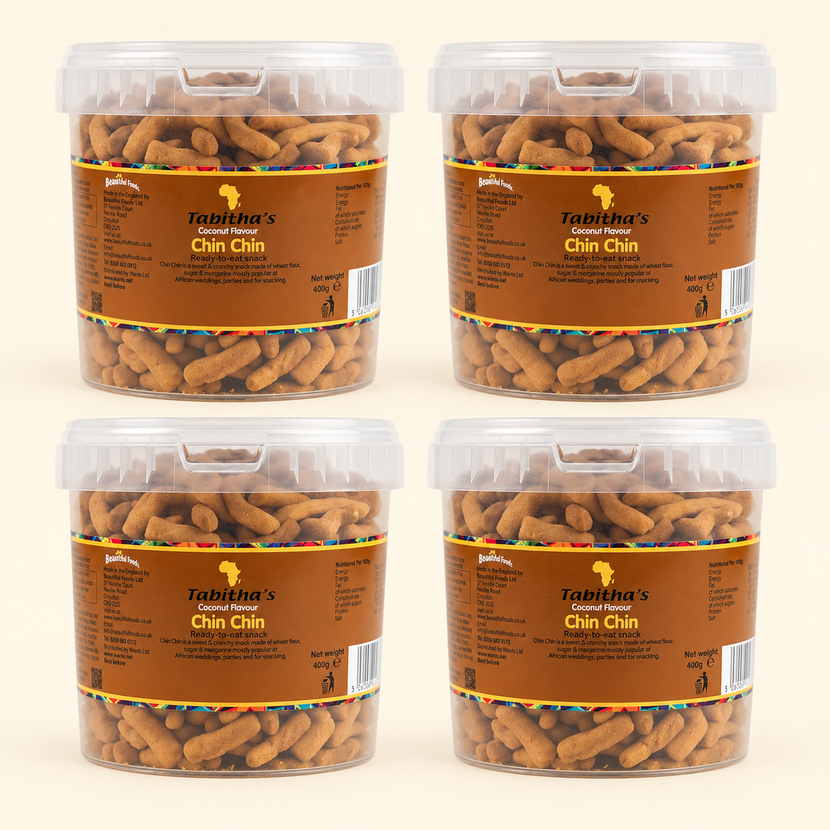Tabitha's Chin Chin Family Sharing Bundle - 4 X 400g Tubs
