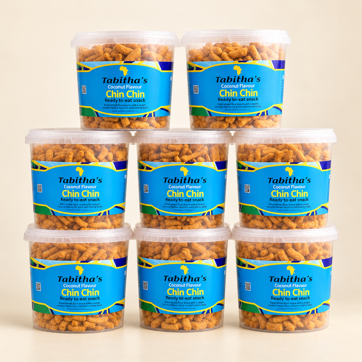 Tabitha's Chin Chin Bulk Value Case -  8 x 800g Buckets