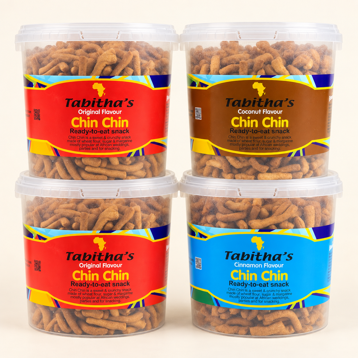 Tabitha's Chin Chin Party & Celebration Bundle - 4 x 800g Tubs