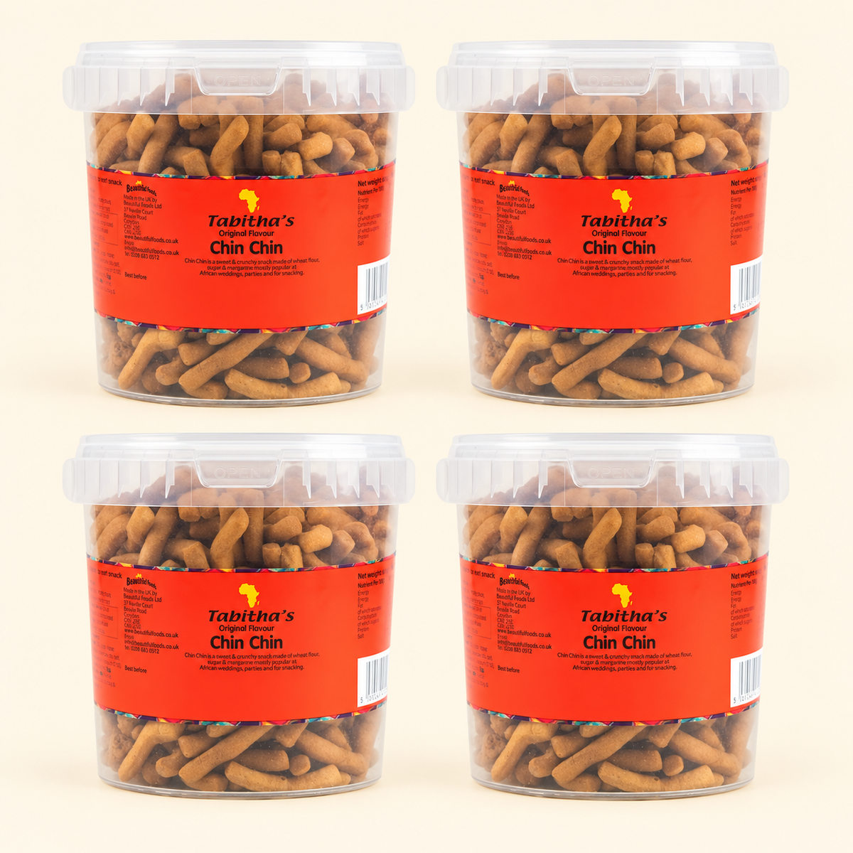 Tabitha's Chin Chin Family Sharing Bundle - 4 X 400g Tubs